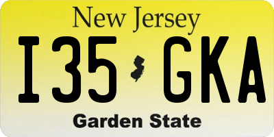 NJ license plate I35GKA