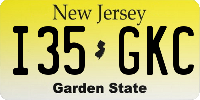 NJ license plate I35GKC