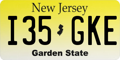 NJ license plate I35GKE