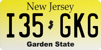 NJ license plate I35GKG