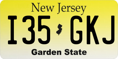 NJ license plate I35GKJ