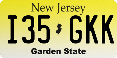NJ license plate I35GKK