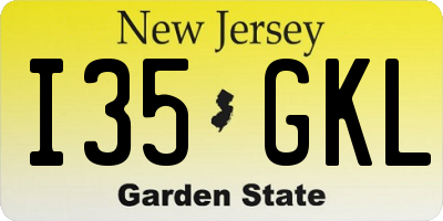 NJ license plate I35GKL