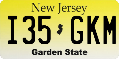NJ license plate I35GKM