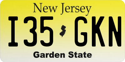NJ license plate I35GKN