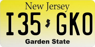 NJ license plate I35GKO