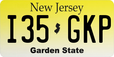 NJ license plate I35GKP