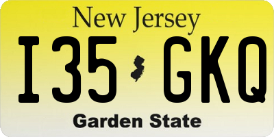 NJ license plate I35GKQ