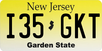 NJ license plate I35GKT