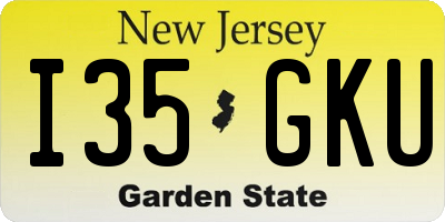 NJ license plate I35GKU