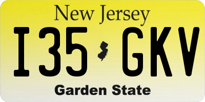 NJ license plate I35GKV