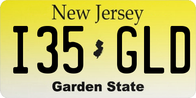 NJ license plate I35GLD