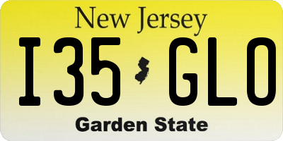 NJ license plate I35GLO