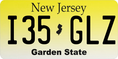 NJ license plate I35GLZ