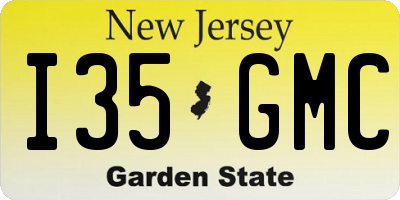 NJ license plate I35GMC