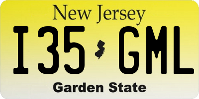 NJ license plate I35GML