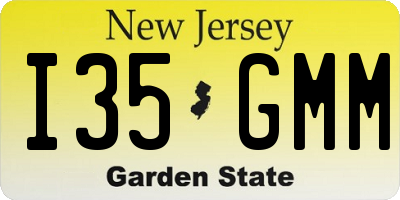 NJ license plate I35GMM