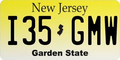 NJ license plate I35GMW