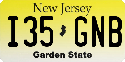 NJ license plate I35GNB