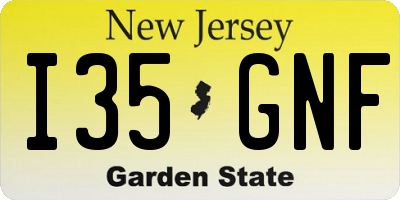 NJ license plate I35GNF