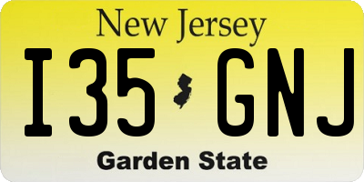 NJ license plate I35GNJ