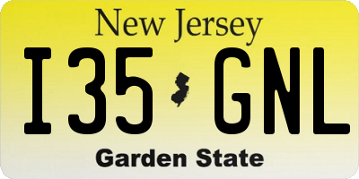 NJ license plate I35GNL