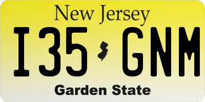 NJ license plate I35GNM