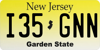 NJ license plate I35GNN