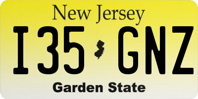 NJ license plate I35GNZ