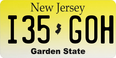 NJ license plate I35GOH