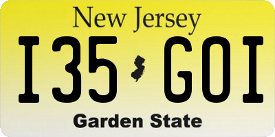 NJ license plate I35GOI