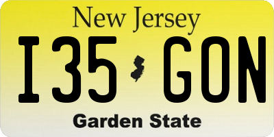 NJ license plate I35GON