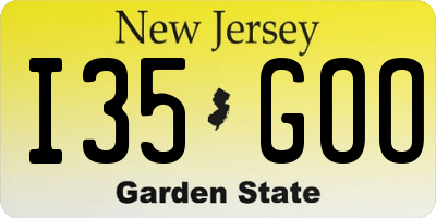 NJ license plate I35GOO