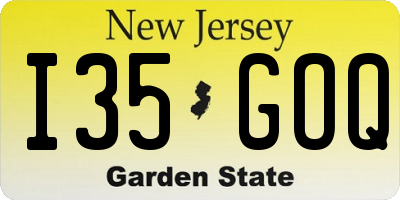 NJ license plate I35GOQ