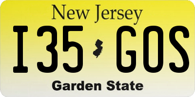 NJ license plate I35GOS