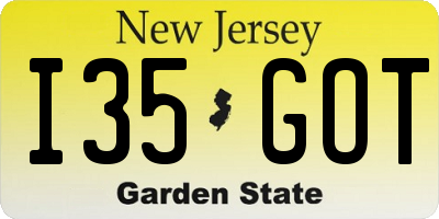 NJ license plate I35GOT