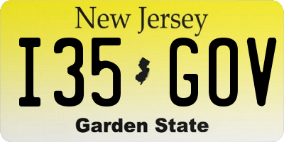 NJ license plate I35GOV