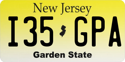 NJ license plate I35GPA