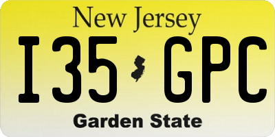 NJ license plate I35GPC