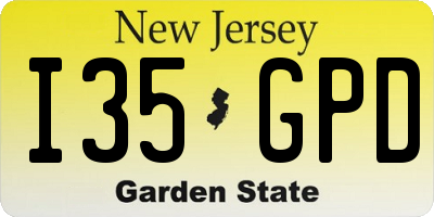 NJ license plate I35GPD