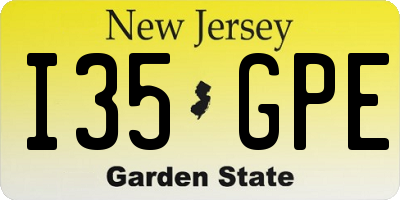 NJ license plate I35GPE