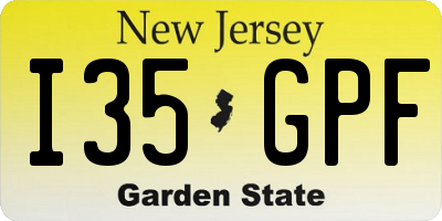NJ license plate I35GPF