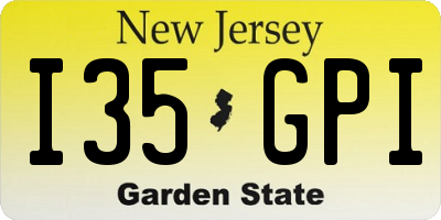 NJ license plate I35GPI