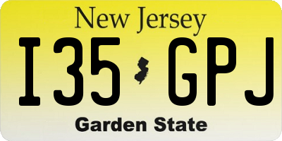 NJ license plate I35GPJ