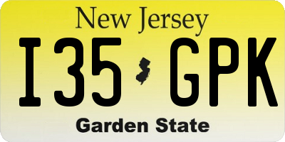 NJ license plate I35GPK