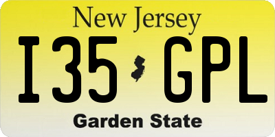 NJ license plate I35GPL