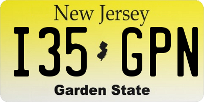 NJ license plate I35GPN