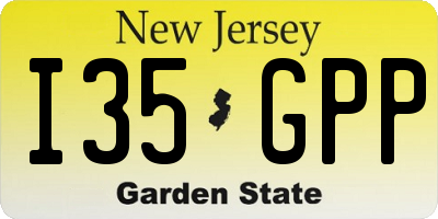 NJ license plate I35GPP