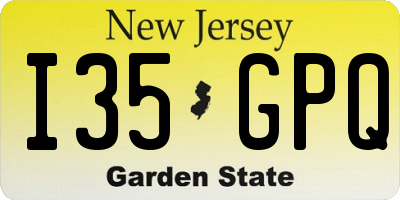 NJ license plate I35GPQ