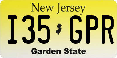 NJ license plate I35GPR